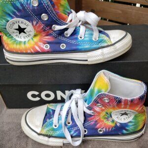 EUC CTAS Converse Tie Dye Rainbow Sneaker 369000F (Youth 13) KICKS